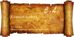 Czencz Lotti névjegykártya